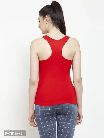 Friskers Women Red Alpha Printed Casual Camisole-thumb3