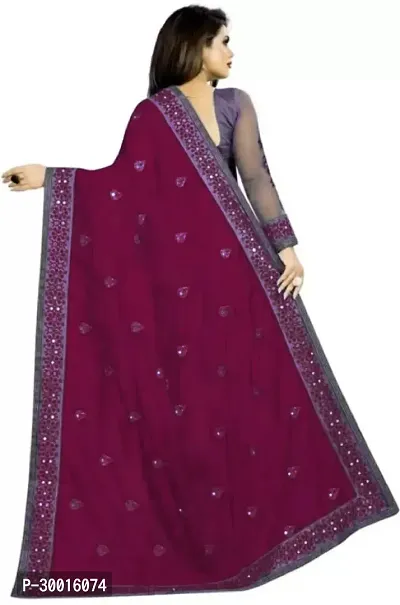 Elegant Purple Art Silk Saree with Blouse piece For Women-thumb2