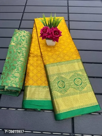 Elegant Multicoloured Cotton Silk Saree with Blouse piece For Women
