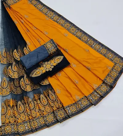 Elegant Silk Blend Saree with Blouse piece 