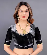 Stylish Black Chiffon Printed Saree with Blouse piece For Women-thumb3