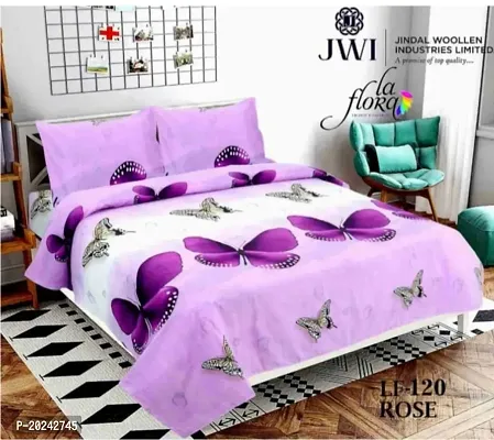 Comfortable Cotton Printed Double Bedsheet with Two Pillow Covers-thumb0