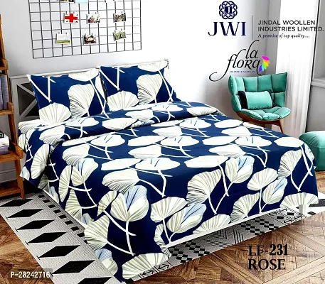 Comfortable Cotton Printed Double Bedsheet with Two Pillow Covers