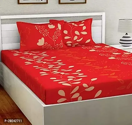 Comfortable Cotton Printed Double Bedsheet with Two Pillow Covers