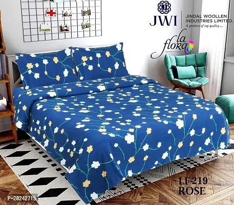 Comfortable Cotton Printed Double Bedsheet with Two Pillow Covers