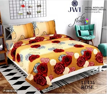 Comfortable Cotton Printed Double Bedsheet with Two Pillow Covers-thumb0