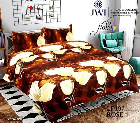 Comfortable Cotton Printed Double Bedsheet with Two Pillow Covers-thumb0