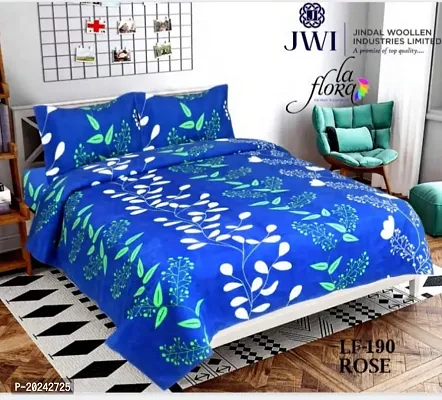 Comfortable Cotton Printed Double Bedsheet with Two Pillow Covers-thumb0