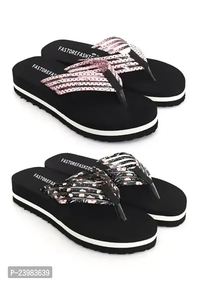 Daily Use Comfortable Stylish and Trending Flip-Flop Slippers For Women and Girl-thumb0