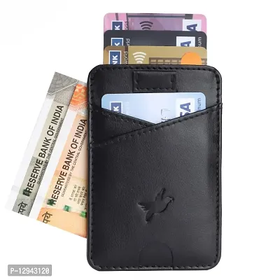 Mens  Women Casual BLACK RFID Blocking Artificial Leather Credit Card Debit Card Holder Wallet ( 5 Card Slots )