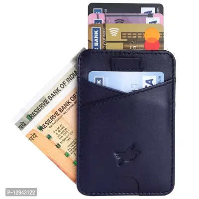 Mens  Women Casual NAVY BLUE RFID Blocking Artificial Leather Credit Card Debit Card Holder Wallet ( 5 Card Slots )