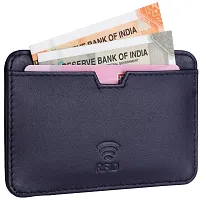 Mens  Women Casual NAVY BLUE RFID Blocking Artificial Leather Credit Card Debit Card Holder Wallet ( 5 Card Slots )-thumb1