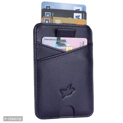 Mens  Women Casual NAVY BLUE RFID Blocking Artificial Leather Credit Card Debit Card Holder Wallet ( 5 Card Slots )-thumb3