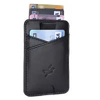 Mens  Women Casual BLACK RFID Blocking Artificial Leather Credit Card Debit Card Holder Wallet ( 5 Card Slots )-thumb2