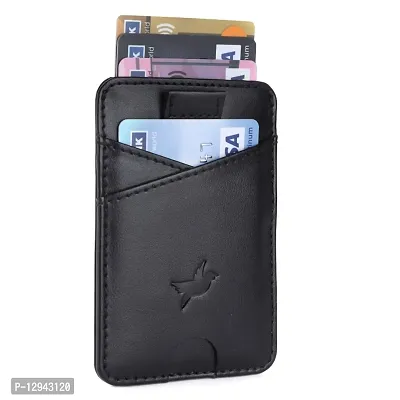 Mens  Women Casual BLACK RFID Blocking Artificial Leather Credit Card Debit Card Holder Wallet ( 5 Card Slots )-thumb3