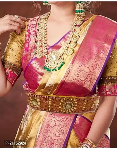 Digital Deals women tredndy/saree cloth belt kamarband/fashionable/traditional hip belt forwomen with storage Pouch-thumb2