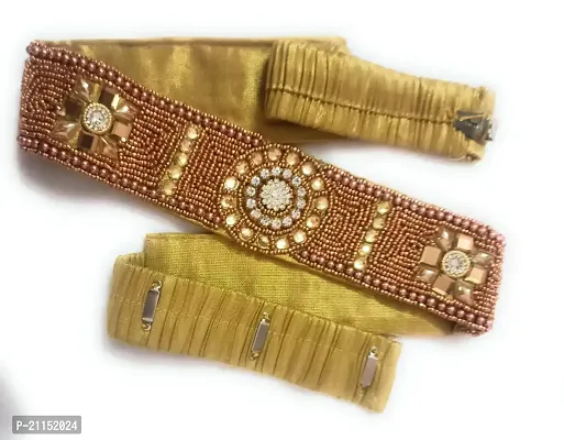Digital Deals women tredndy/saree cloth belt kamarband/fashionable/traditional hip belt forwomen with storage Pouch-thumb0