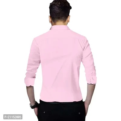 SUR-T Men's Cotton Double Button Casual Solid Slim Fit Shirt for Men-thumb3