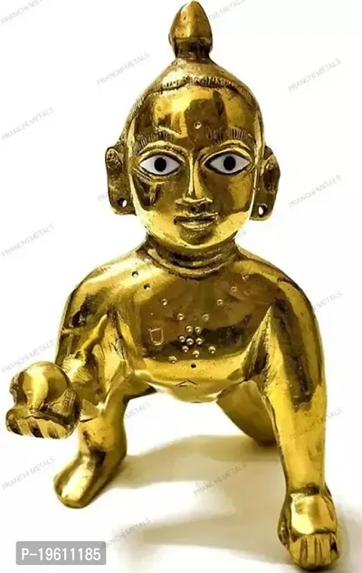 Brass Laddoo Gopal Baby Krishna Murti Idol Statue Sculpture