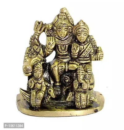 Brass Shiva Parvati Pariwar - Shiva Family Idol Statue Sculpture-thumb0