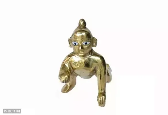 Brass Laddu Gopal Golden Idol