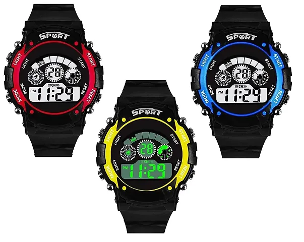 SS Traders Digital Unisex-Child Watch (Multicolored Dial, Colored Strap)