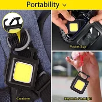 PAGALY Mini Torch Light with Keychain Led Light with Bottle Opener, Magnetic Base and Folding Bracket Mini COB 500 Lumens Rechargeable Emergency Light, Metal-thumb3