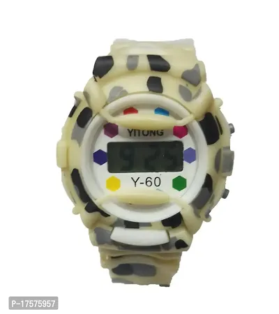 SS Traders LED Digital Sport Wristband Fashion Silicone Kids Watch with Cartoon Strap Watch for Girls and Boys (Light Brown)