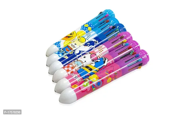 LITTLEMORE Pack Of 4 Multicolored 8 in 1 Pen Retractable Pens With Fun Designs For Kids And Adults | Birthday Return Gift Item | Pens For School Supplies, Home, Office Supplies-thumb3