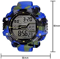 SS Traders Digital Army Sports Shockproof Digital Sports Watch Waterproof Soldier Combo Watch for Mens and Boys (Multi Color Dial Green and Blue Colored Strap) (Pack of 2)-thumb2