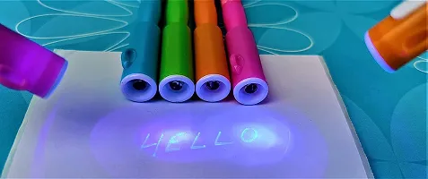 LITTLEMORE Invisible Ink Magic Spy pen with UV Light - Pack of 4 Pens | Best Birthday return gift for boys and girls.-thumb1