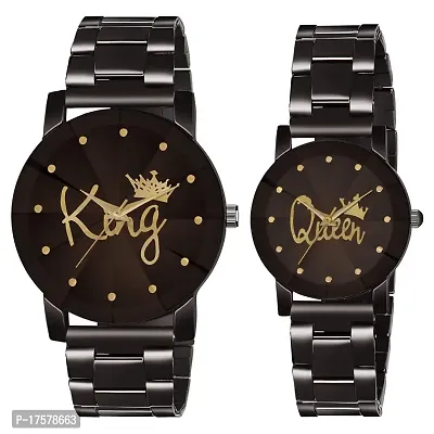 LITTLEMORE Analog King and Queen Stylish Couple Watch for Girls and Boy-thumb0