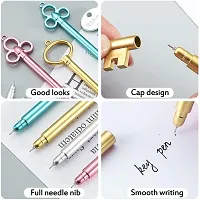 LITTLEMORE-12 Pieces Key Shape Pen Vintage Key Gel Ink Pens Cute Fancy Ballpoint Pens Black Fine Point Pen for Office Stationary School Supplies Favor Return Gift-thumb3