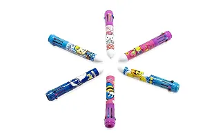 LITTLEMORE Pack Of 4 Multicolored 8 in 1 Pen Retractable Pens With Fun Designs For Kids And Adults | Birthday Return Gift Item | Pens For School Supplies, Home, Office Supplies-thumb1