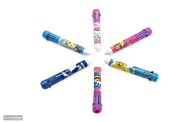 LITTLEMORE Pack Of 4 Multicolored 8 in 1 Pen Retractable Pens With Fun Designs For Kids And Adults | Birthday Return Gift Item | Pens For School Supplies, Home, Office Supplies-thumb2