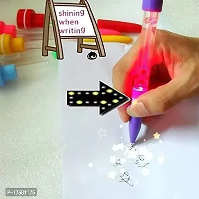 LITTLEMORE - Reusable Writing Pens Infinite Replaceable Stamp/Bubble/Ball Point/LED Light Pen for Kids (pack of 4)-thumb4