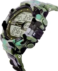 SS Traders Digital Army Sports Shockproof Digital Sports Watch Waterproof Soldier Combo Watch for Mens and Boys (Multi Color Dial Green and Blue Colored Strap) (Pack of 2)-thumb1