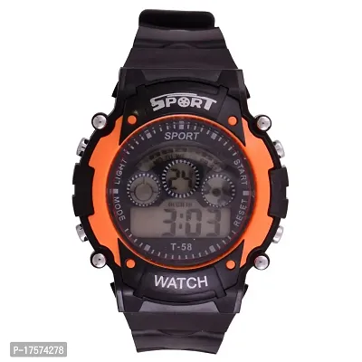 SS S S Traders - Kids Seven Colours with Seven changable Led Light - Digital Watch (Orange7colour7light)-thumb0