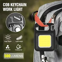 TASMAX Mini led cob Keychain Torch cob Rechargeable Keychain Light Keychain Emergency Lights Rechargeable led Light Keychain Light with Bottle Opener Keychain with 4 Modes cob Keychain Light (Square)-thumb2