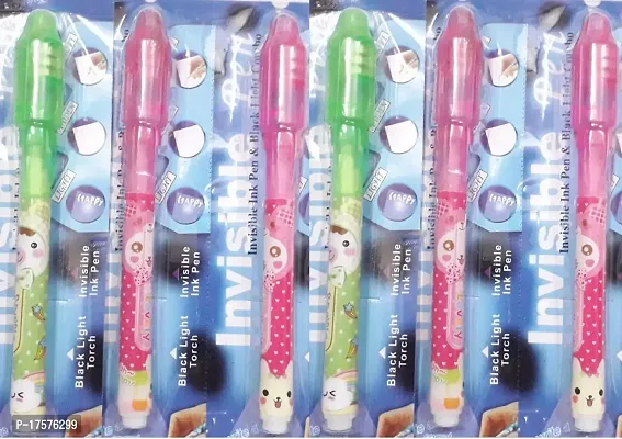 Crafteez Secret Message Pen, Invisible Pen with Uv Light (Pack of 6) Multi-Function Pen