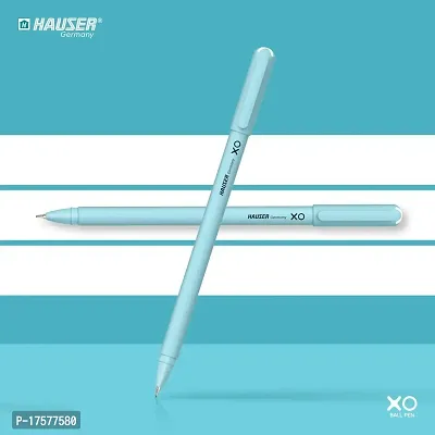 Hauser XO 0.6mm Ball Pen Box Pack | Sleek Body  Minimalistic Design | Matt Finish  Solid Body Type | Low Viscosity Ink With Ultra Durable Tip | Blue Ink, Pack of 30 Pens-thumb5