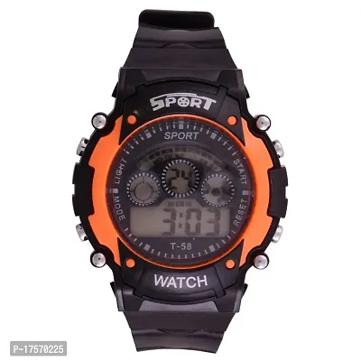 S S Traders Unisex Plastic Kid's Digital Orange Watch with Date  Days (S S TW0019)-thumb0