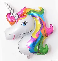 LITTLEMORE Magical Rainbow Foil Balloons Pack of 1 for Girls Kids Birthday Decoration Party-thumb1