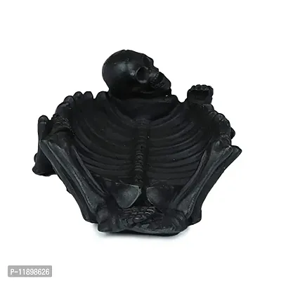 Resin Pirates Skull Skeleton Ashtray for Home Bar Accessories Black-thumb2