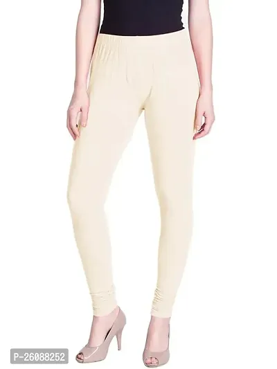 Fabulous Beige Cotton Solid Leggings For Women-thumb0