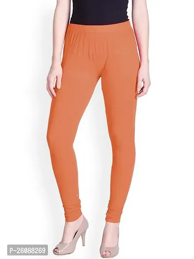 Fabulous Orange Cotton Solid Leggings For Women