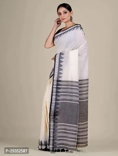 Stylish White Cotton Festivewear Saree For Women-thumb2