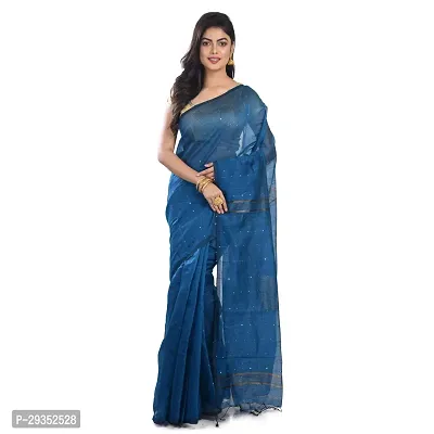 Stylish Blue Cotton Festivewear Saree with Blouse piece For Women-thumb2