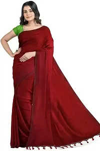 Stylish Maroon Cotton Festivewear Saree For Women-thumb4