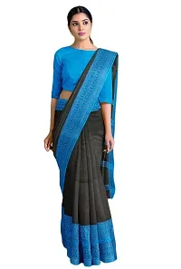 Stylish Black Cotton Festivewear Saree For Women-thumb2